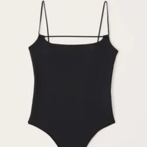 abercrombie and fitch black strappy bodysuit
